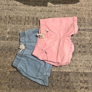 pink and blue shorts